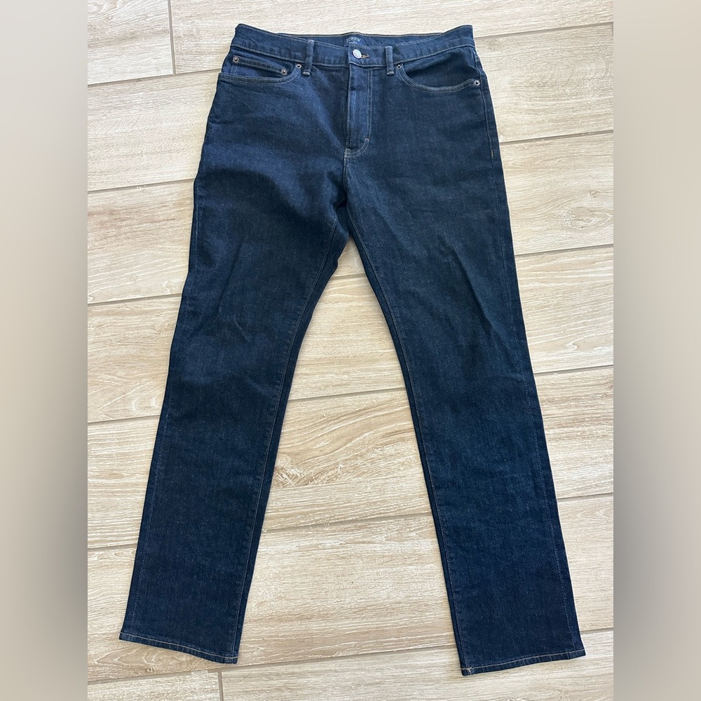 J. Crew Men's Dark Blue Straight Jeans